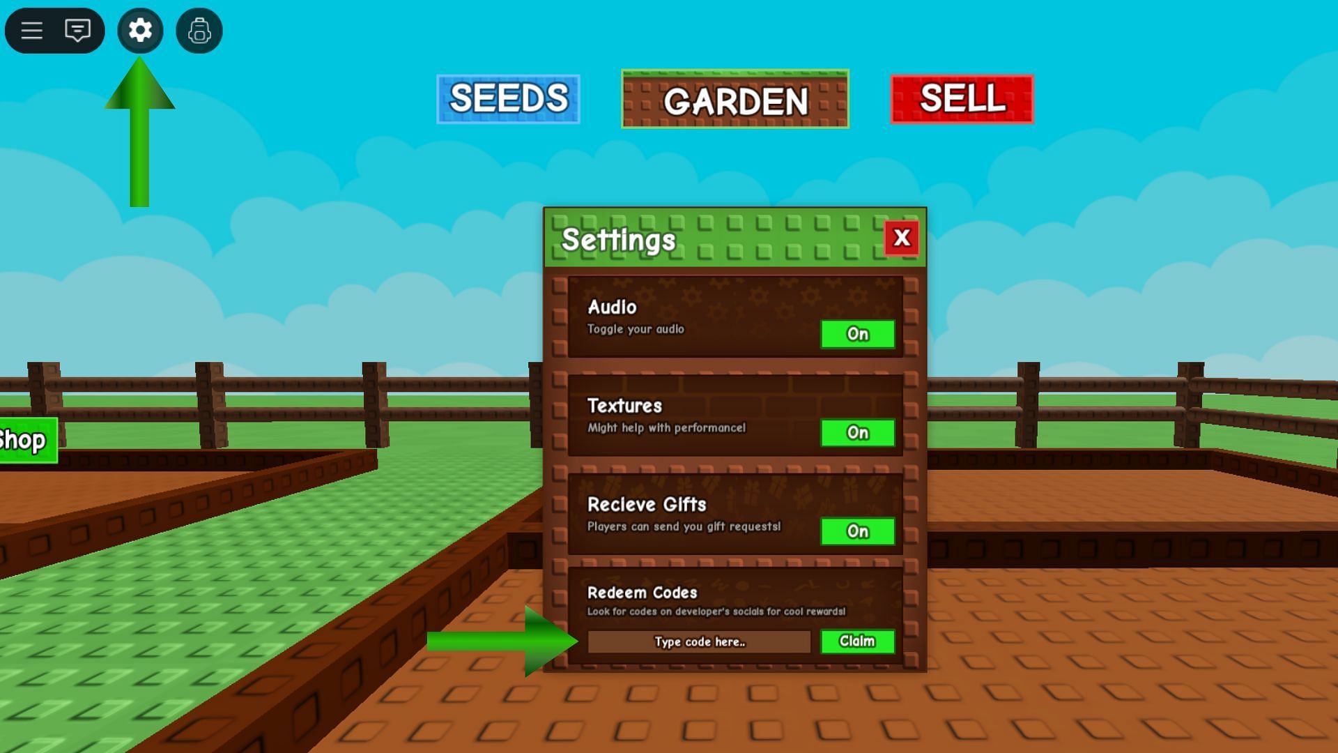 Hit the "Claim" button to redeem the active code (Image via Roblox)